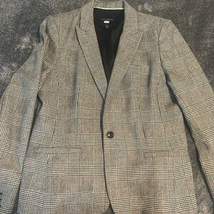 Banana Republic Gray Plaid Blazer